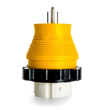 Camco LOCKING POWERGRIP ADAPTER, 5-15P X SS2-50R (E/F), 15A MALE-50A FEMALE 55641